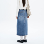 8 seconds Front Pocket Denim Long Skirt - Blue