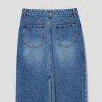 8 seconds Front Pocket Denim Long Skirt - Blue