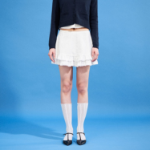 8 seconds Lace Trimming Skirt - White