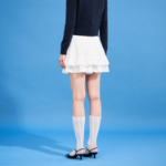 8 seconds Lace Trimming Skirt - White