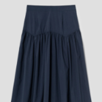 8 seconds Shirring Long Skirt - Navy