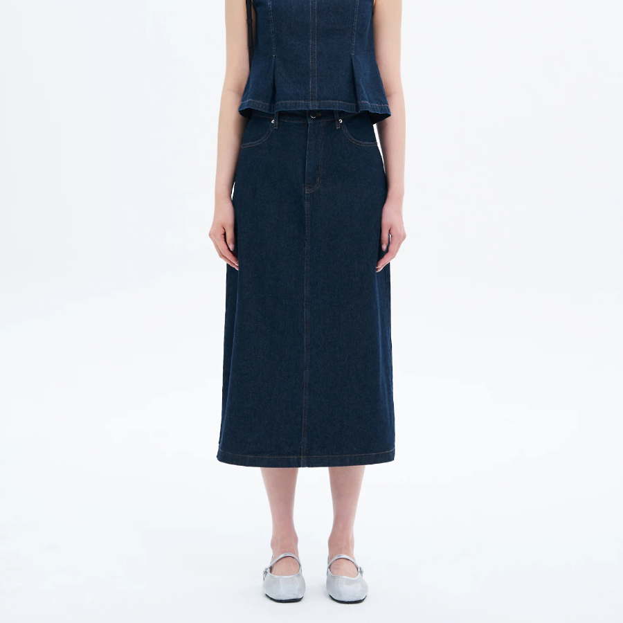 8 seconds Setup Denim Skirt - Navy