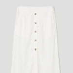 8 seconds Button Detail A-Line Long Skirt - White
