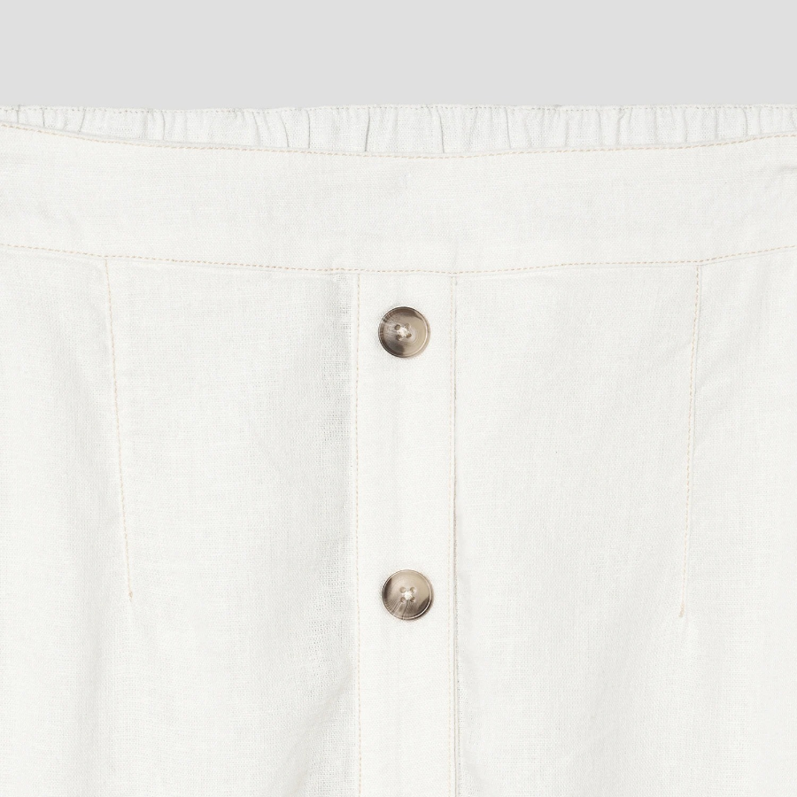 8 seconds Button Detail A-Line Long Skirt - White