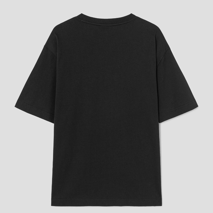 Maison Kitsune Men Embossed Profile Fox Oversize Tee-Shirt - Black