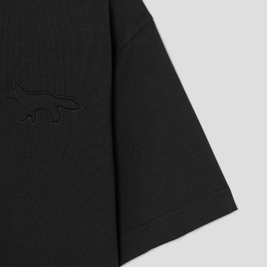 Maison Kitsune Men Embossed Profile Fox Oversize Tee-Shirt - Black
