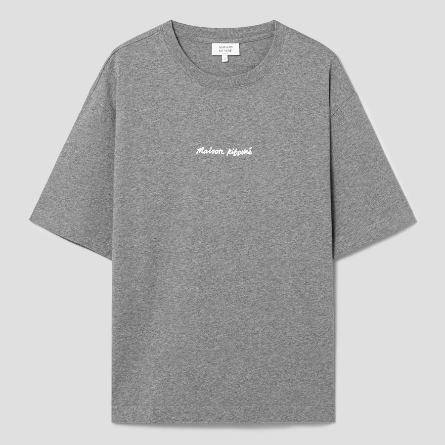 Maison Kitsuné Men Embroidery Oversize Tee-Shirt – Medium Grey Melange