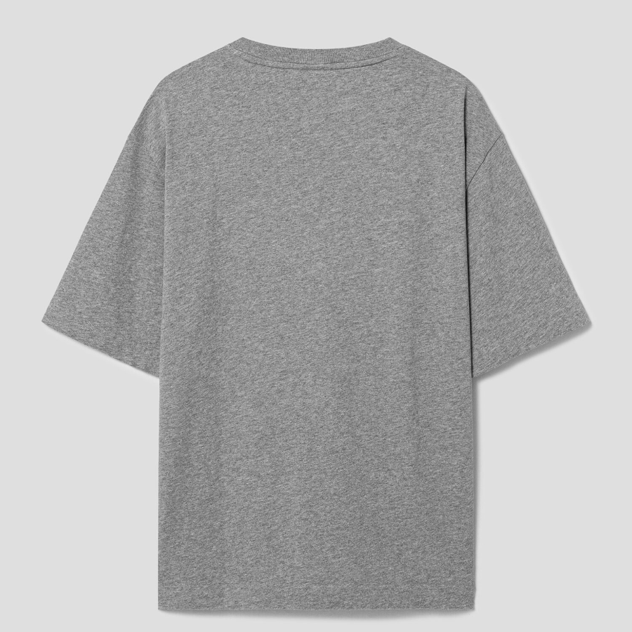 Maison Kitsuné Men Embroidery Oversize Tee-Shirt – Medium Grey Melange