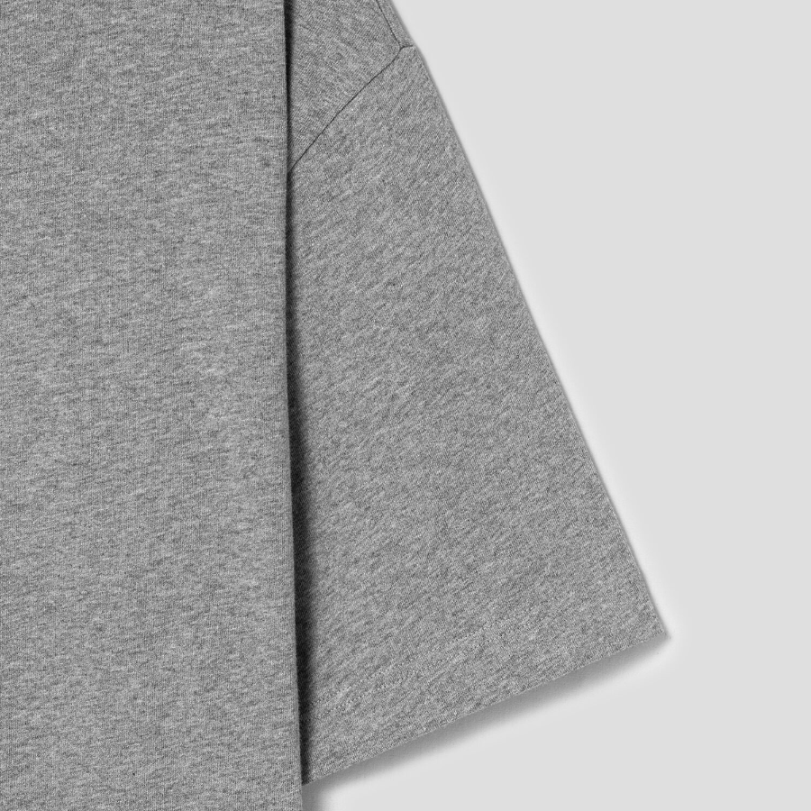 Maison Kitsuné Men Embroidery Oversize Tee-Shirt – Medium Grey Melange