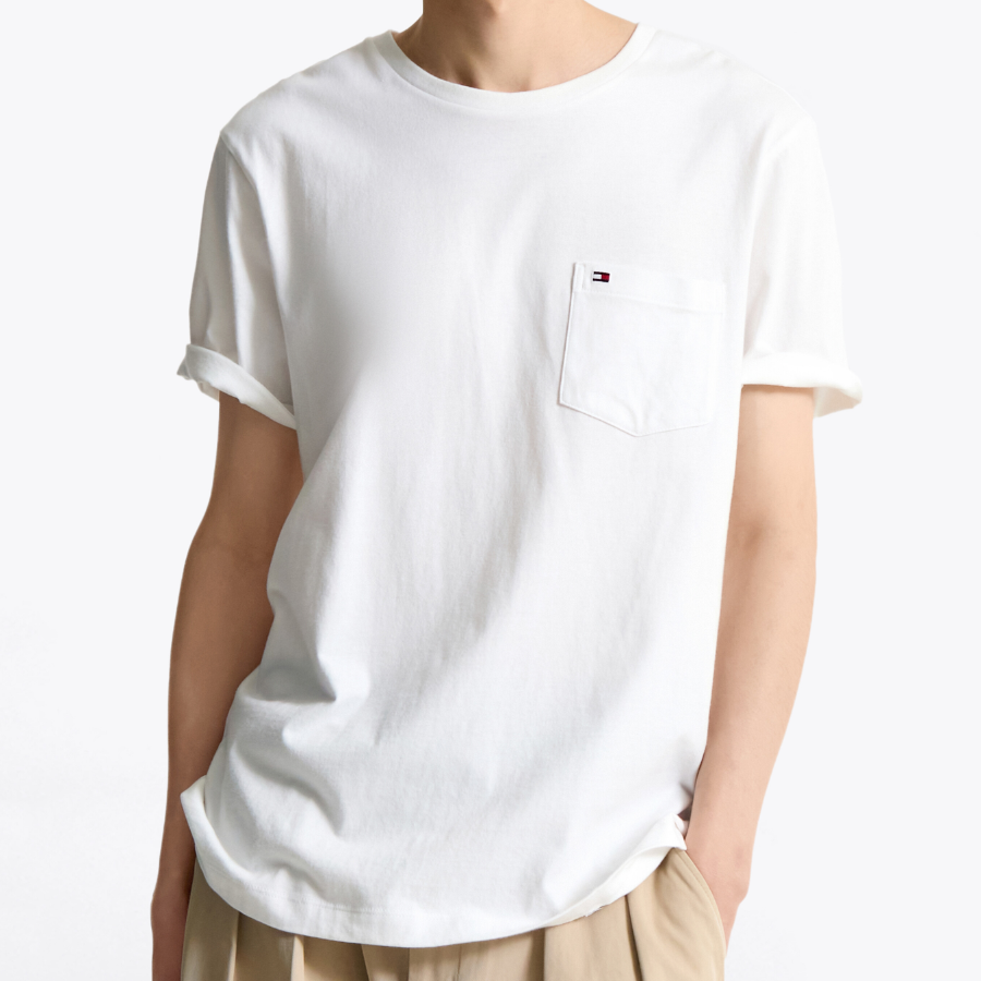 TOMMY HILFIGER [Official Headquarters] Solid Pocket T-Shirt
