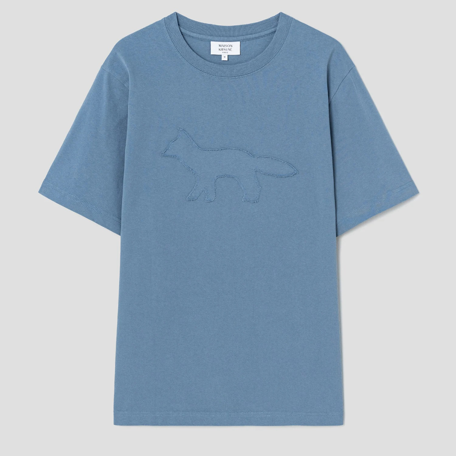 Maison Kitsune Men Crafted Profile Fox Comfort Tee - Zinc Grey