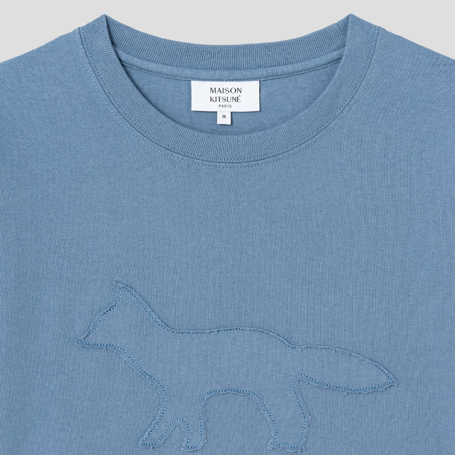 Maison Kitsune Men Crafted Profile Fox Comfort Tee - Zinc Grey