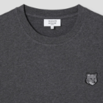 Maison Kitsune Men Bold Fox Head Patch Oversize Tee Shirt - Dark Grey Melange