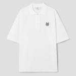 Maison Kitsune Men Bold Fox Head Patch Oversize Polo - White