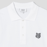 Maison Kitsune Men Bold Fox Head Patch Oversize Polo - White