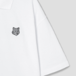Maison Kitsune Men Bold Fox Head Patch Oversize Polo - White