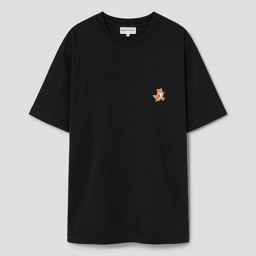 Maison Kitsune Men Speedy Fox Patch Comfort Tee-Shirt - Black