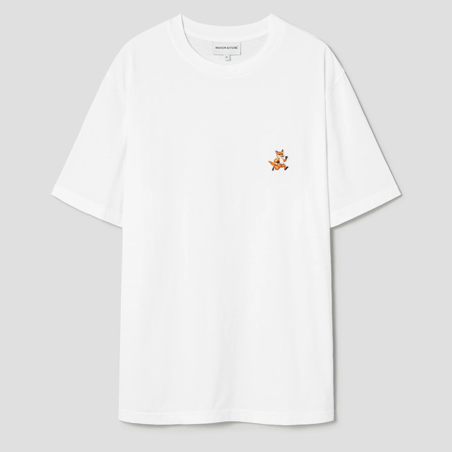 Maison Kitsune Men Speedy Fox Patch Comfort Tee-Shirt - White