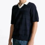 TOMMY HILFIGER [Official Headquarters] Stripe Structure Polo Knit