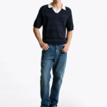 TOMMY HILFIGER [Official Headquarters] Stripe Structure Polo Knit