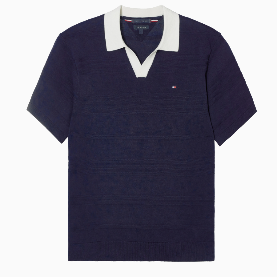 TOMMY HILFIGER [Official Headquarters] Stripe Structure Polo Knit