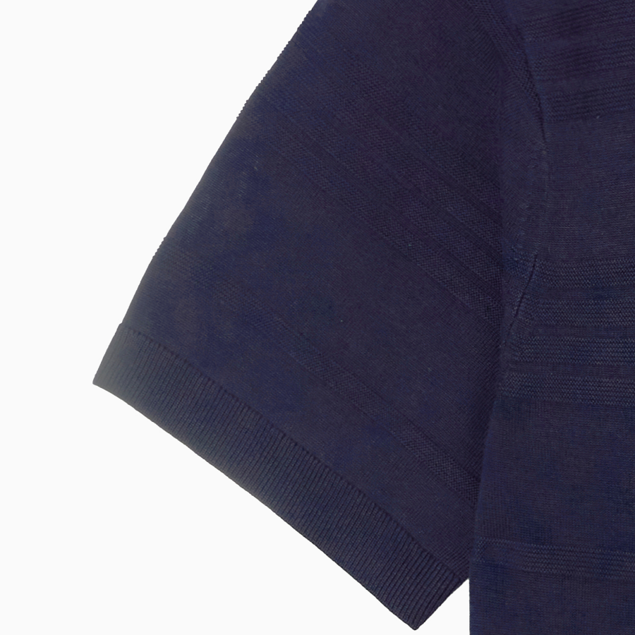 TOMMY HILFIGER [Official Headquarters] Stripe Structure Polo Knit