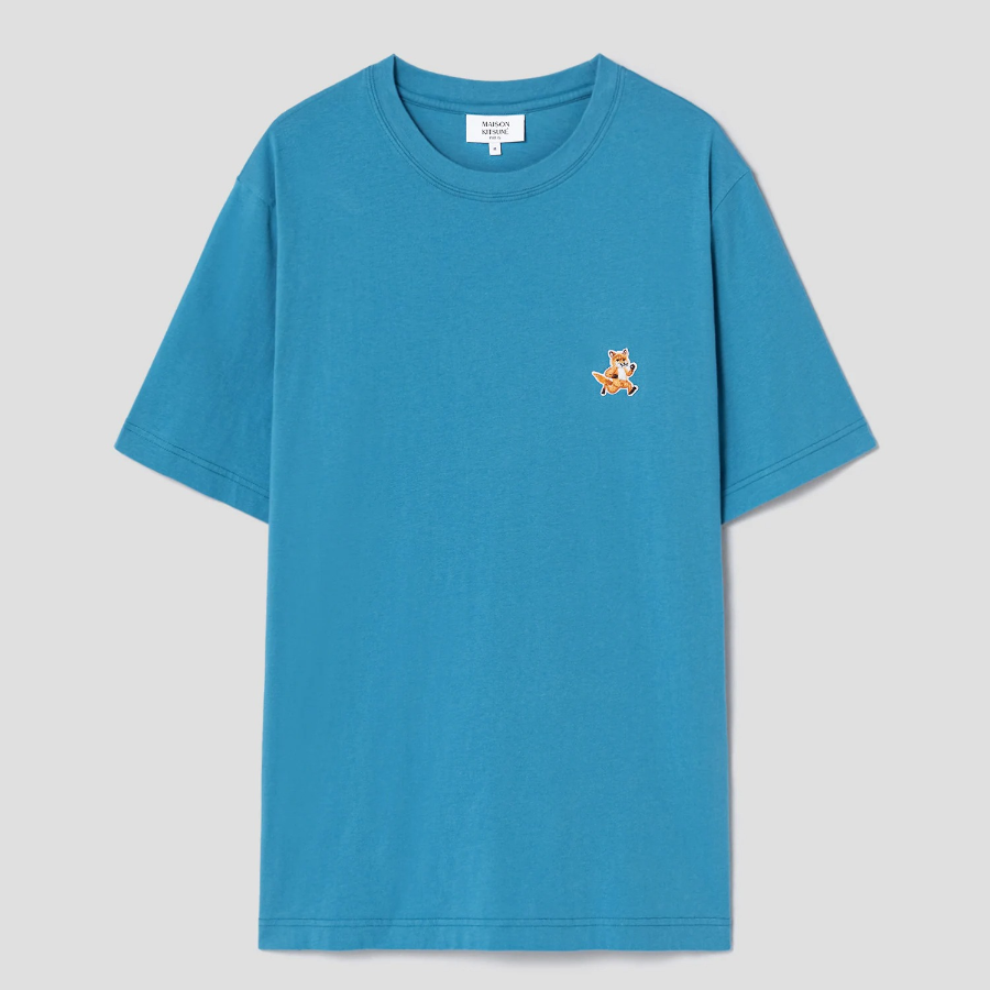 Maison Kitsune Men Speedy Fox Patch Comfort Tee-Shirt - Freshwater