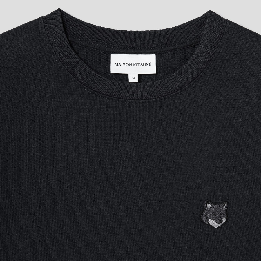 Maison Kitsune Men Tonal Fox Head Patch Comfort Tee Shirt - Black
