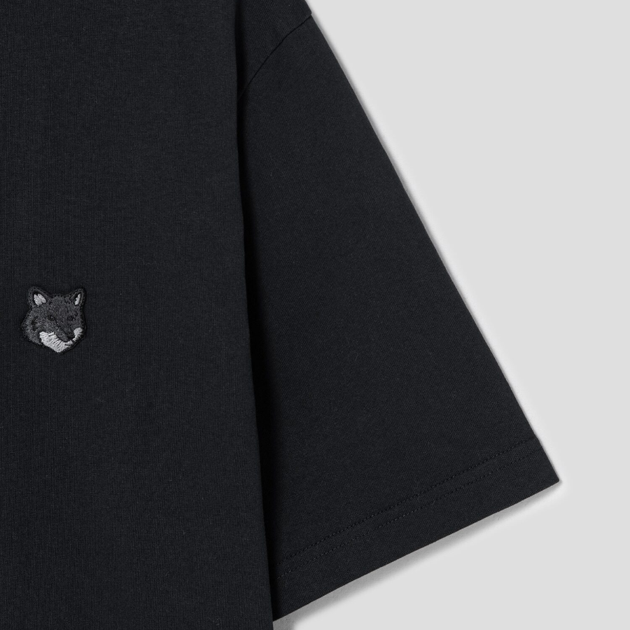 Maison Kitsune Men Tonal Fox Head Patch Comfort Tee Shirt - Black