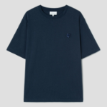 Maison Kitsune Men Tonal Fox Head Patch Comfort Tee Shirt - Ink Blue