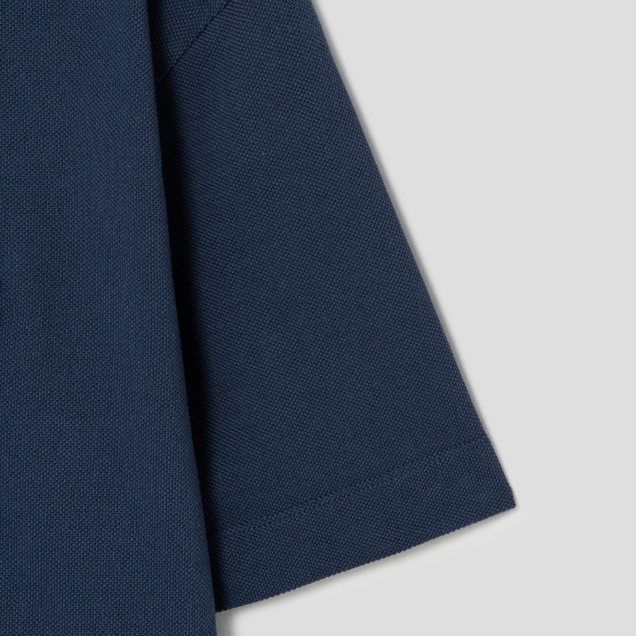 Maison Kitsune Men Tonal Fox Head Patch Comfort Polo - Ink Blue