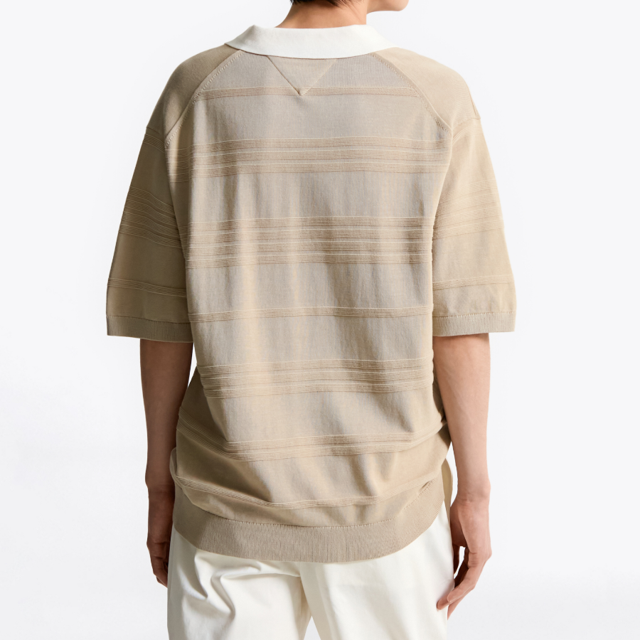 TOMMY HILFIGER [Official Headquarters] Stripe Structure Polo Knit