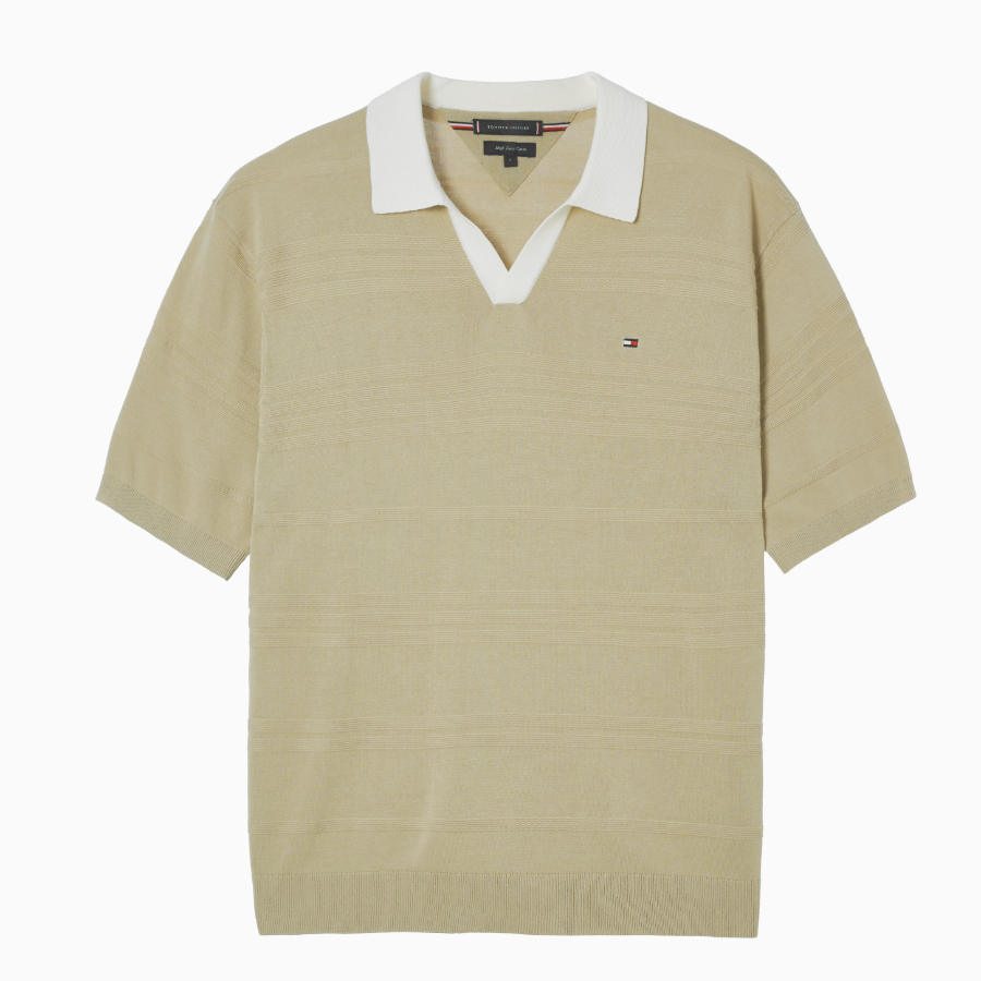TOMMY HILFIGER [Official Headquarters] Stripe Structure Polo Knit