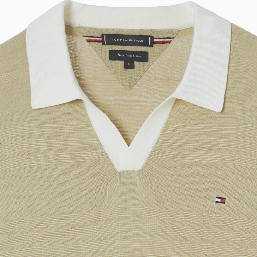TOMMY HILFIGER [Official Headquarters] Stripe Structure Polo Knit