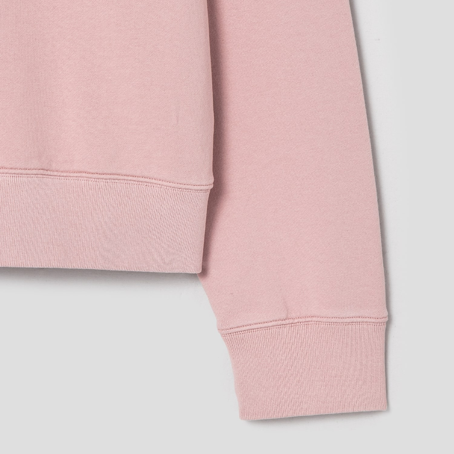 Maison Kitsune Men Bold Fox Head Fleece Oversize Polo Sweatshirt - Pink Clay