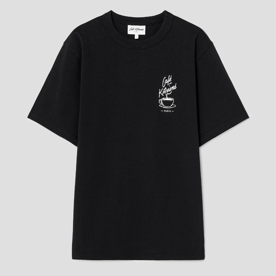 Maison Kitsune Unisex Cafe Kitsune Coffee Cup Relax Tee-Shirt - Black
