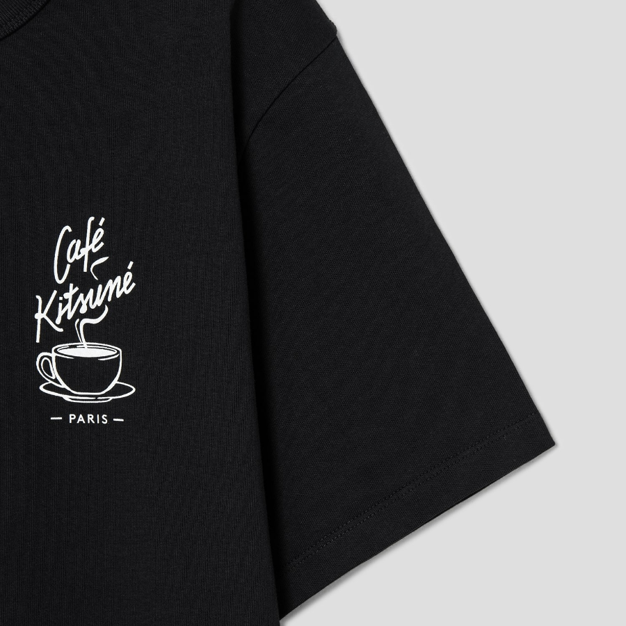 Maison Kitsune Unisex Cafe Kitsune Coffee Cup Relax Tee-Shirt - Black