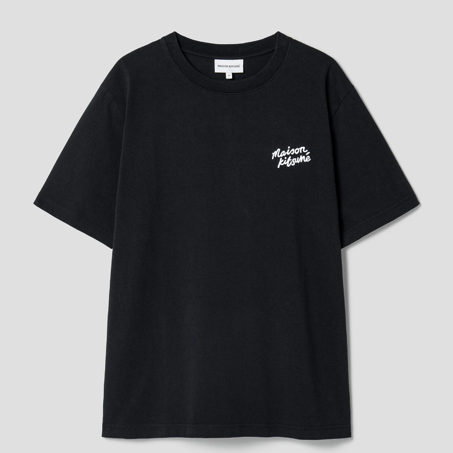 Maison Kitsune Men Maison Kitsune Handwriting Embroidered Comfort Tee-Shirt - Black