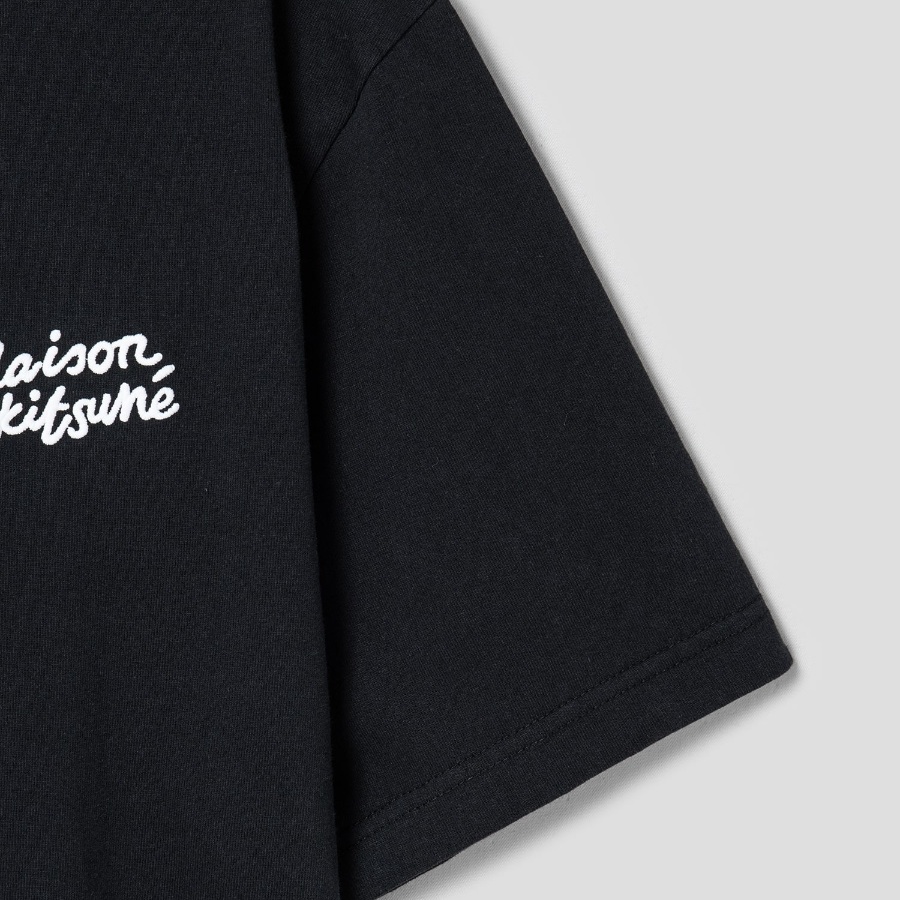 Maison Kitsune Men Maison Kitsune Handwriting Embroidered Comfort Tee-Shirt - Black