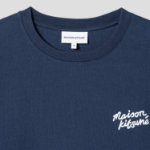Maison Kitsune Men Maison Kitsune Handwriting Embroidered Comfort Tee-Shirt - Ink Blue
