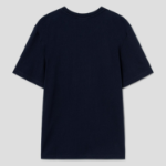 Maison Kitsune Unisex Korean Fox Printed Regular Tee-Shirt - Navy