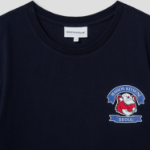 Maison Kitsune Unisex Korean Fox Printed Regular Tee-Shirt - Navy