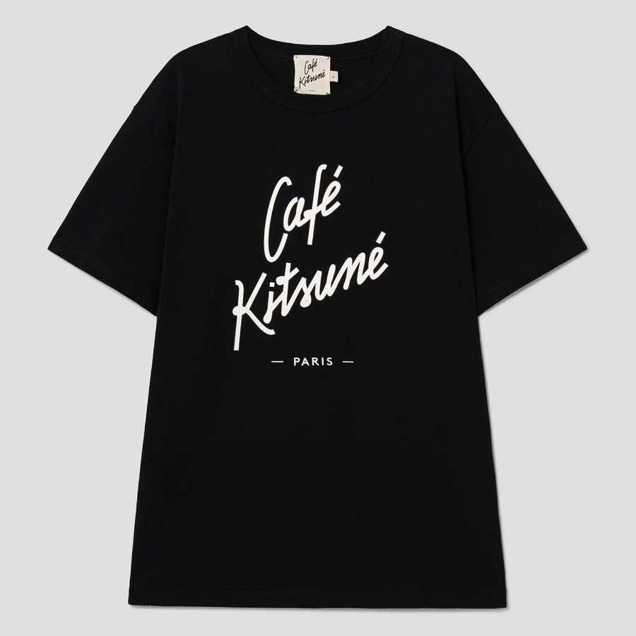 Maison Kitsune Unisex Cafe Kitsune Classic Tee-Shirt - Black
