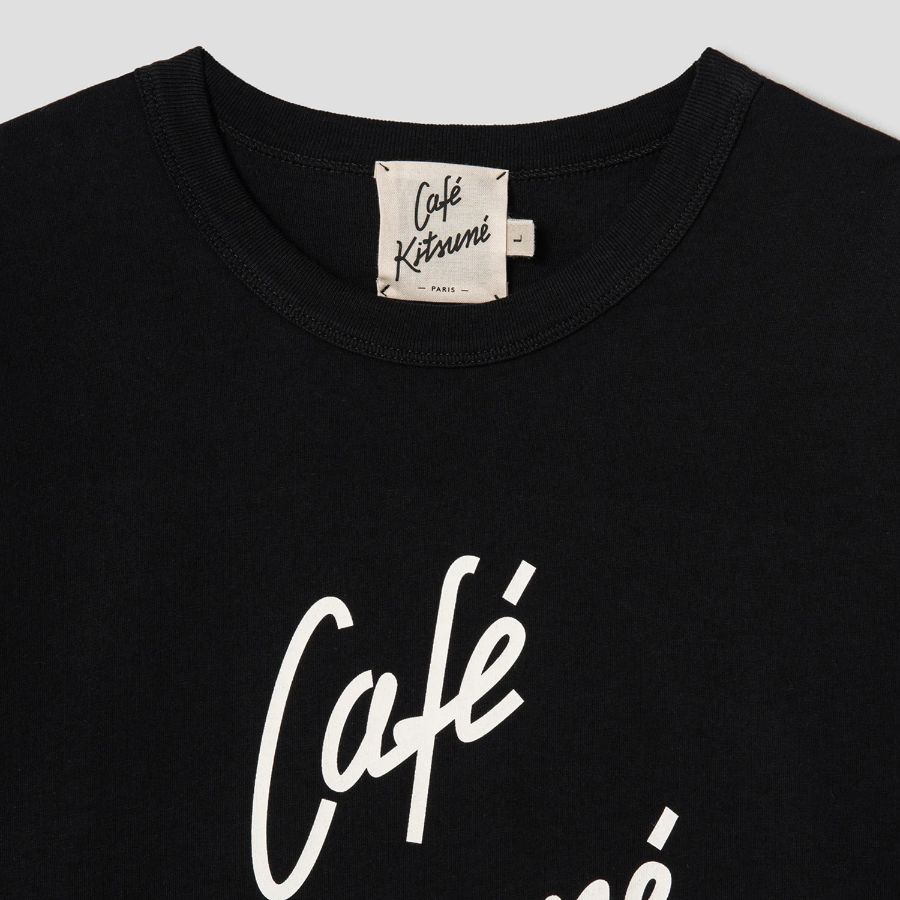 Maison Kitsune Unisex Cafe Kitsune Classic Tee-Shirt - Black