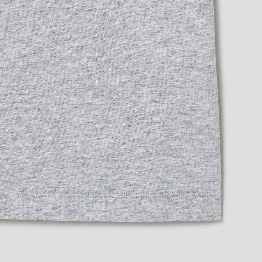 Maison Kitsune Unisex Korean Fox Printed Regular Tee-Shirt - Light Grey Melange