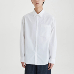 JAJU Men’s Structured Textured Loose Fit Shirt – White