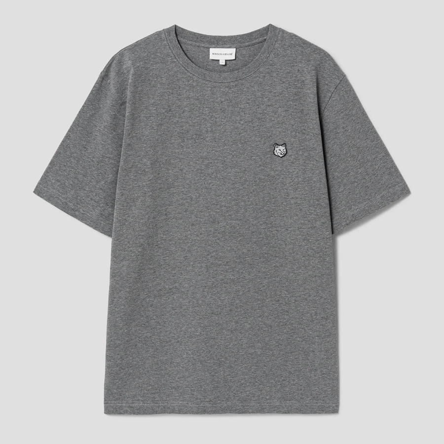 Maison Kitsune Men Bold Fox Head Patch Comfort Tee-Shirt - Medium Grey Melange