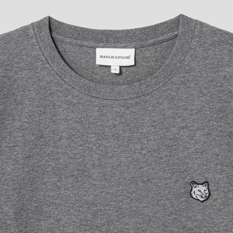 Maison Kitsune Men Bold Fox Head Patch Comfort Tee-Shirt - Medium Grey Melange