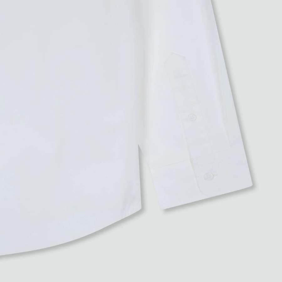 JAJU Men’s Structured Textured Loose Fit Shirt – White