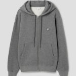 Maison Kitsune Men Bold Fox Head Patch Comfort Zipped Hoodie - Medium Grey Melange